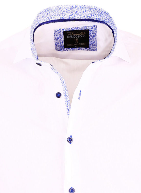 Overhemd Korte Mouw Heren Wit Goedkoop Online Enrico Polo