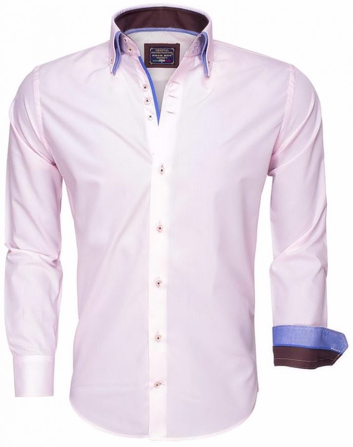 Handel Krijgsgevangene Gebeurt Arya Boy Italiaans Overhemd Dubbele Boord Roze 85276 - Bendelli