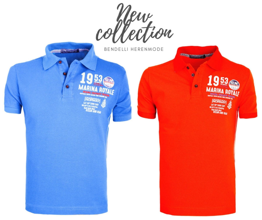 Geographical Norway polo shirts Monte carlo blauw en rood