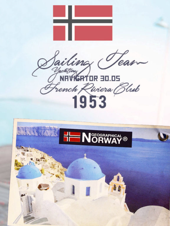 Geographical Norway t shirt heren marina royale label kaartje logo joiles bendelli()