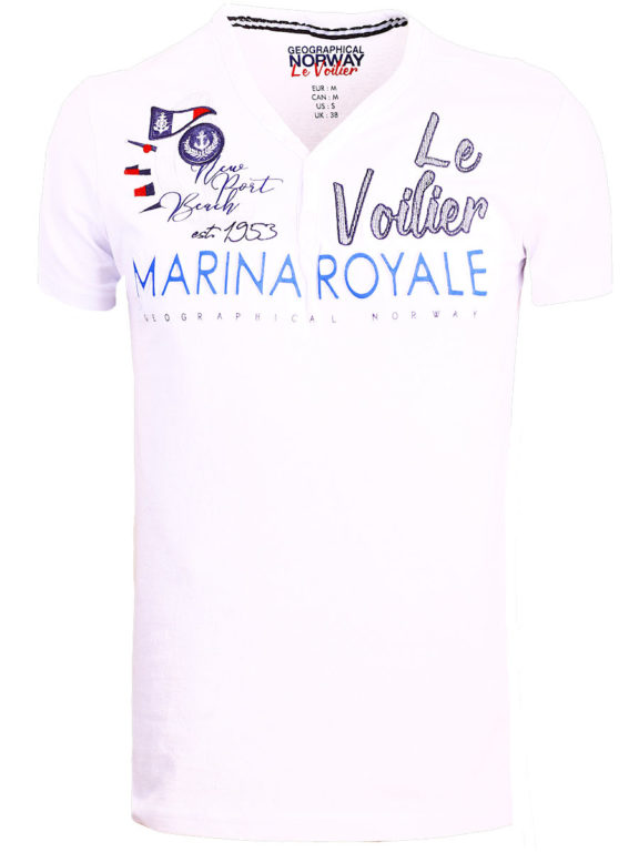 Geographical Norway t shirt heren marina royale wit joiles bendelli()