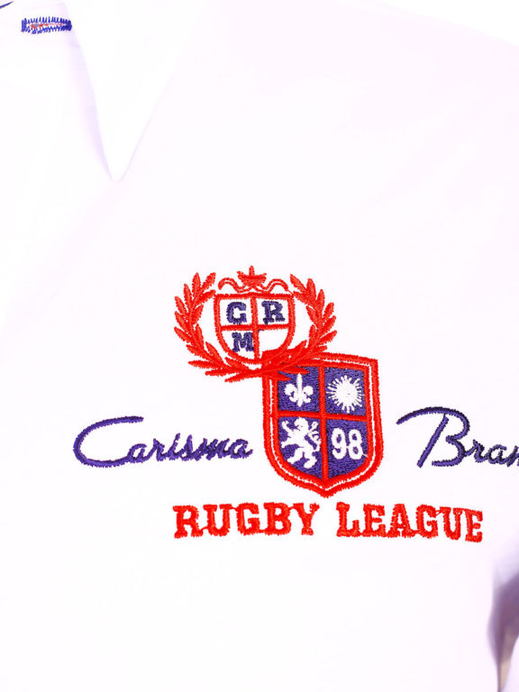 Korte mouw overhemd wit heren Carisma met print rugby league premium