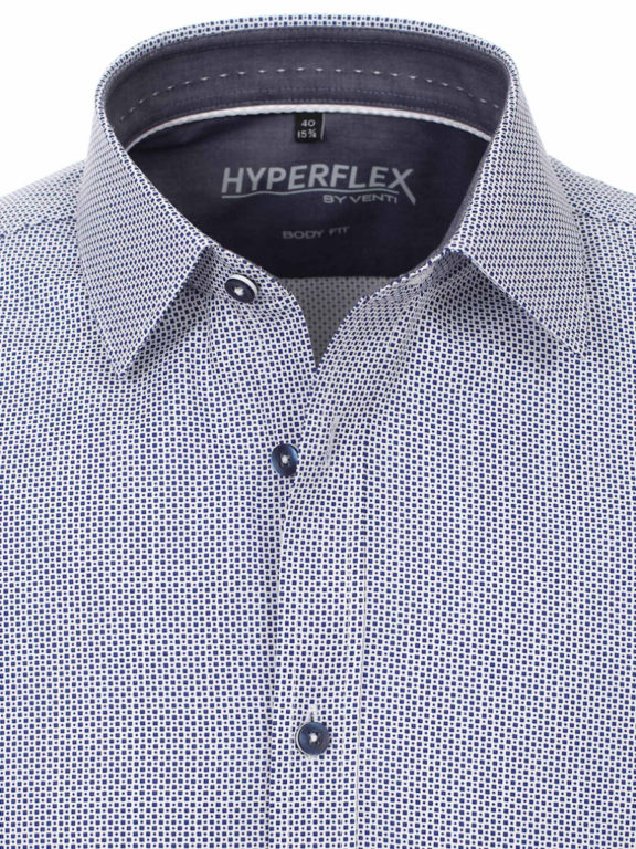 Venti overhemd blauw gewerkt hyperflex sneakershirt (4)