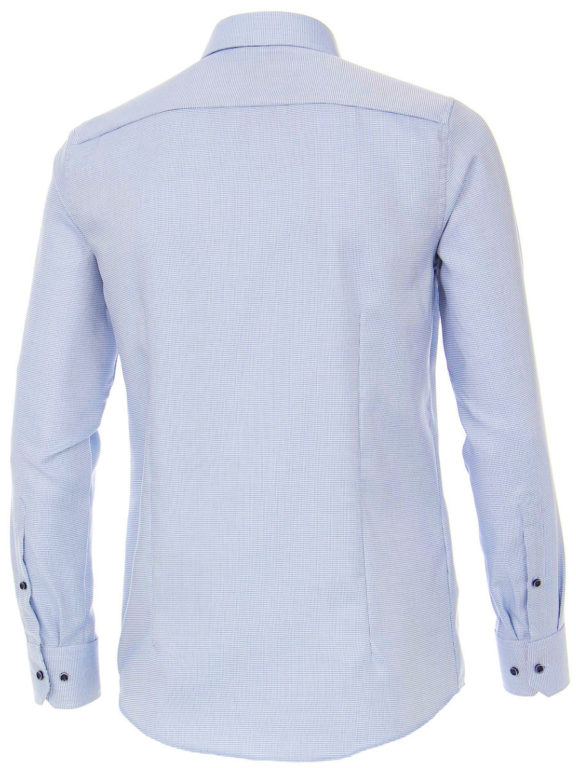 Venti overhemd blauw gewerkt strijkvrij kent boord lange mouw 103368000-700 (2)