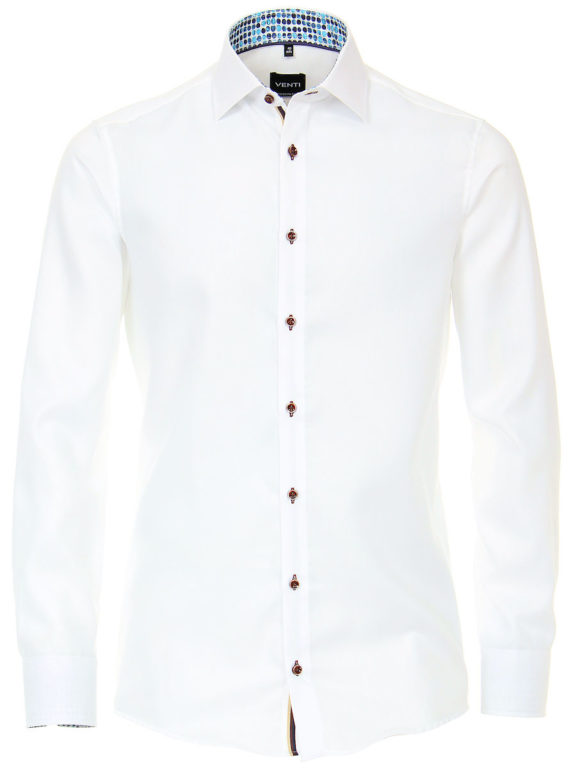 Venti overhemd wit strijkvrij kent boord lange mouw 103366000001 (2)