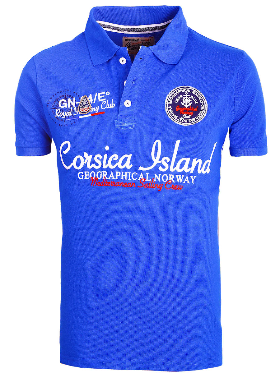 gastvrouw Master diploma De gasten Geographical Norway Polo Shirt Kobalt Corsica Island Kulampo - Bendelli