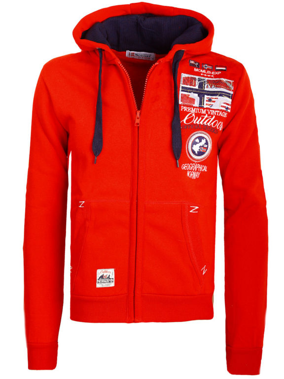 Geographical Norway vest met capuchon rood expedition Gotham (2)