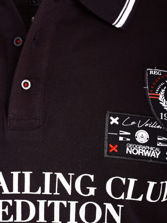 Geographical Norway Polo Shirt Zwart Sailing Club Shirts Kebastien (4)