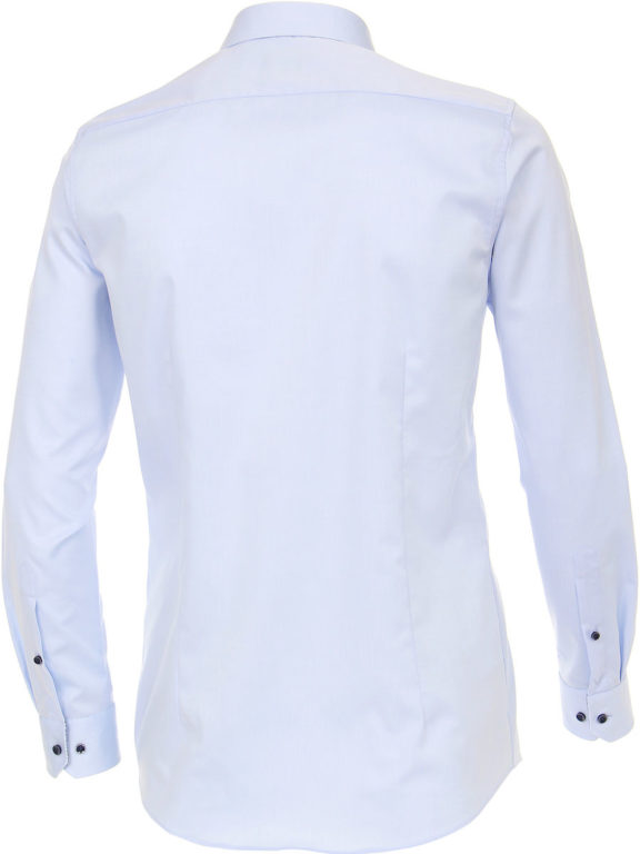 Venti overhemd blauw met motief in de kraag body fit en cute away boord 103522800-102 (3)