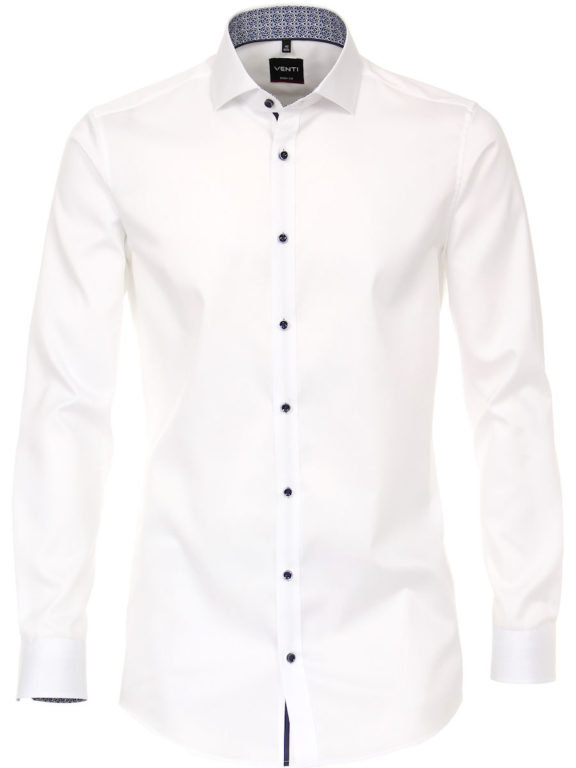 Venti overhemd wit met motief in de kraag body fit met cute away boord 103522800-000 (2)
