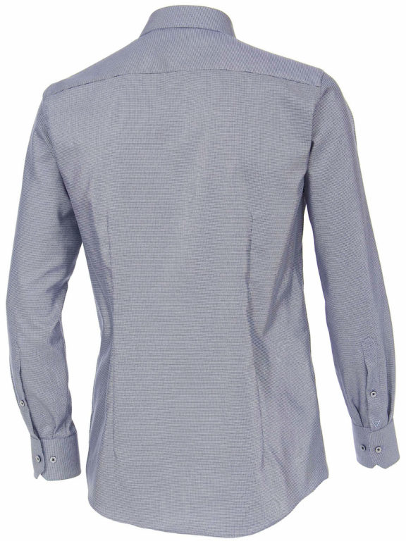 Venti overhemd blauw met fijn gemeleerd motief modern fit en cute away boord 103497300-100 (6)