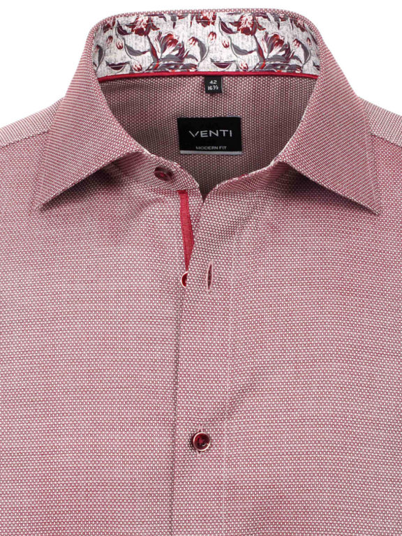 Venti overhemd rood met fijn gemeleerd motief modern fit en kent boord 103498200-400 (4)