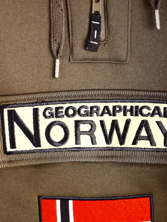 Geographical Norway Hoodie met capuchon bruin met opbergvak Gymclass (2)