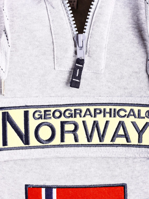 Geographical Norway Hoodie met capuchon grijs met opbergvak Gymclass (2)