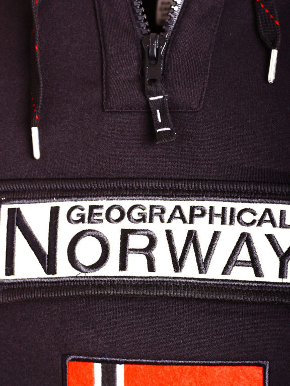 Geographical Norway Hoodie met capuchon zwart met opbergvak Gymclass (2)