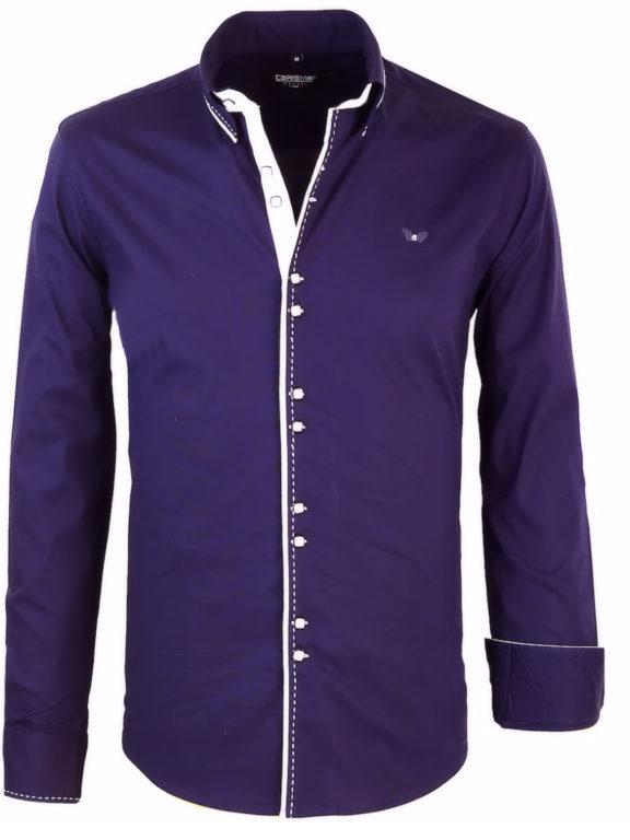Heren-blouse-lange-mouw-vierkante-knoopjes-Carisma-8245-Blauw (8)