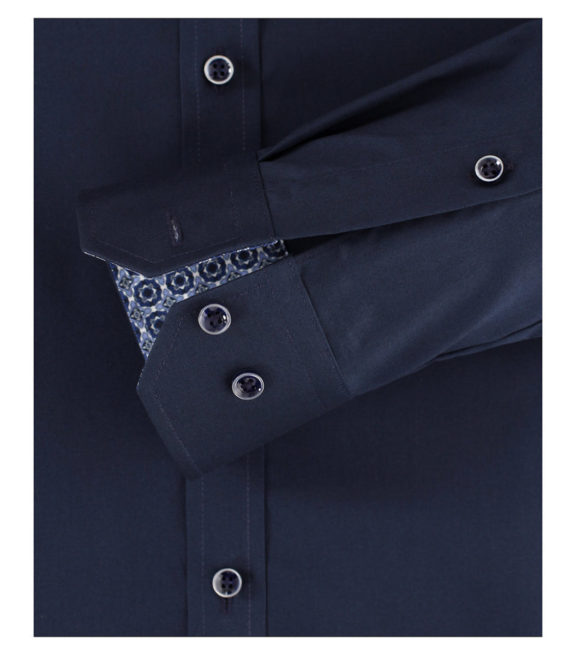 Venti overhemd blauw strijkvrij bodyfit of slimfit kent boord 103499900-116 (1)