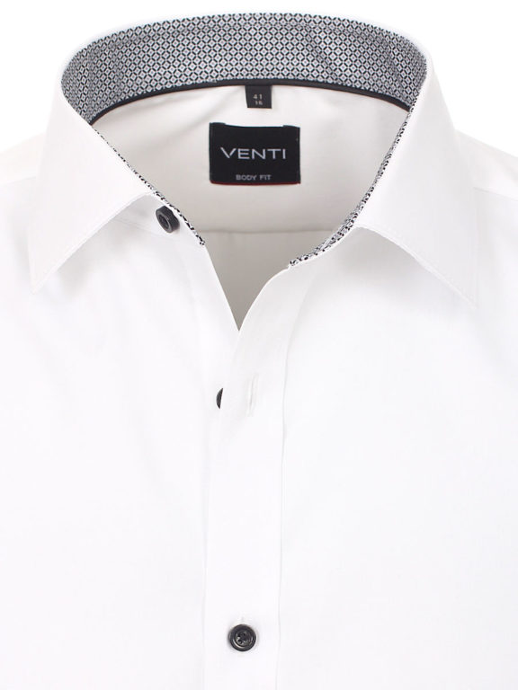 Venti overhemd wit kent boord met zwart motief heren 193295600-001 (4)