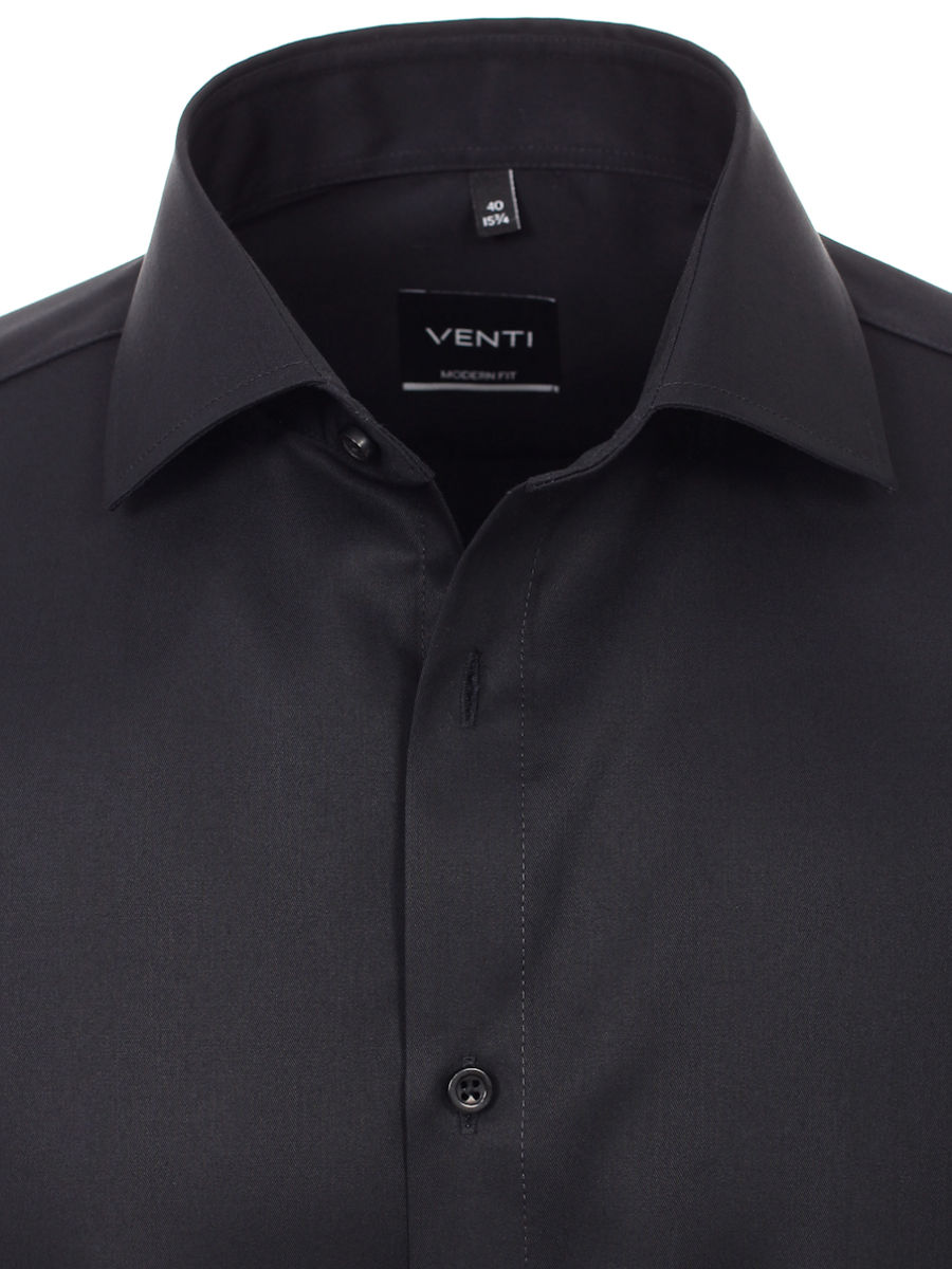 Venti overhemd zwart basis kent boord heren 001880-800 (4)