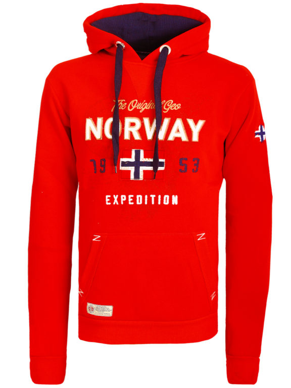 Geographical Norway vest met capuchon rood Guitre (2)