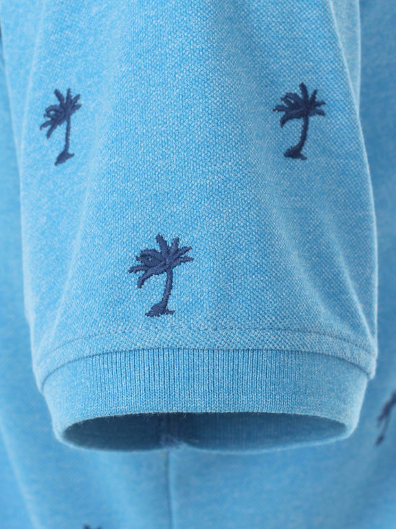 Casa Moda polo shirt palmboom motief blauw 903339800 (1)