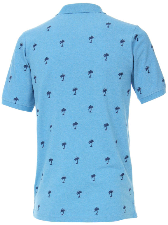 Casa Moda polo shirt palmboom motief blauw 903339800 (4)