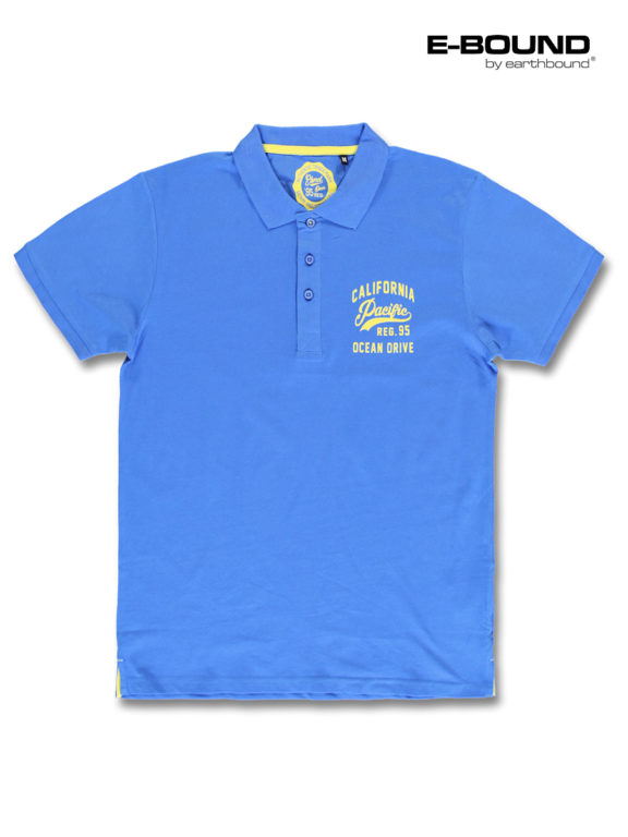 E-bound Polo Shirt Heren Met California Pacific Print Blauw 145930.H.PO (2)