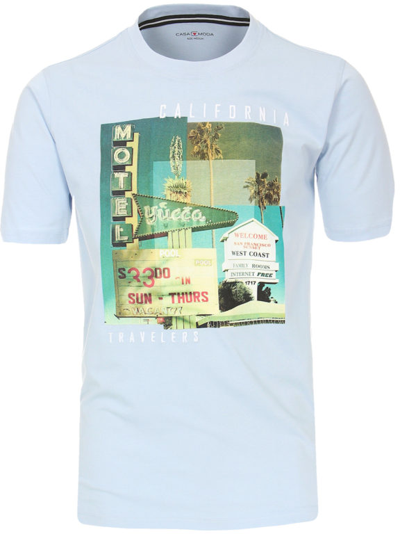 Casa Moda t-shirt Blauw ronde hals west coast California 913594100-141 Bendelli (4)