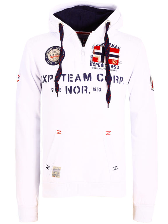 Geographical Norway Hoodie Capuchon mert rits Wit Goptaine (2)