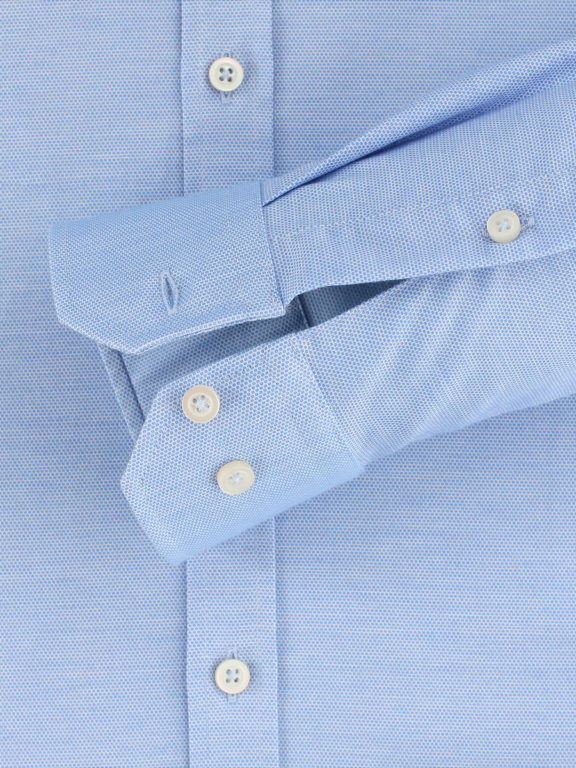 Venti overhemd blauw gemeleerd met button down kraag lange mouw 113654800-100 (1)