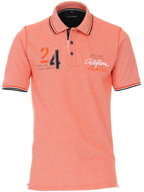Casa Moda polo shirt Santa Monica Ocean beach met print oranje 913672500-460 (5)