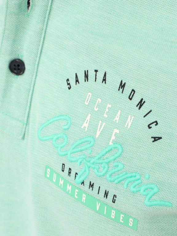 Casa Moda polo shirt groen Santa Monica summer vibes met print 913672900-313 (5)