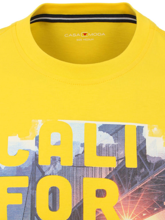 Casa Moda t-shirt geel ronde hals california 913594100-537 (4)