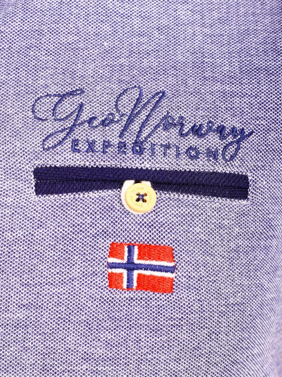 Geographical Norway Denim Polo Shirt Blauw Borstzakje Kblended (5)