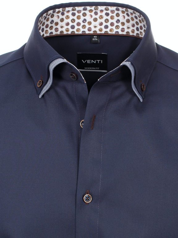 Blauw overhemd dubbele kraag regular fit Venti-113785600-116 (3)
