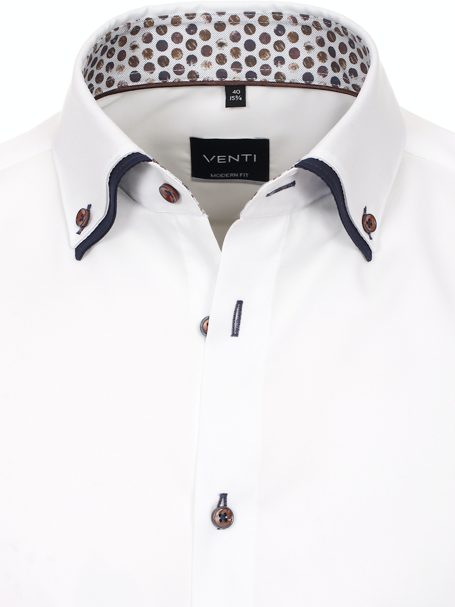 bizon Zweet Staan voor Wit Overhemd Dubbele Kraag Venti 113785600-000 - Bendelli