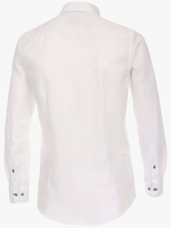 Wit Overhemd met bloemmotief in de kraag strijkvrij 113689200-000 achterkant