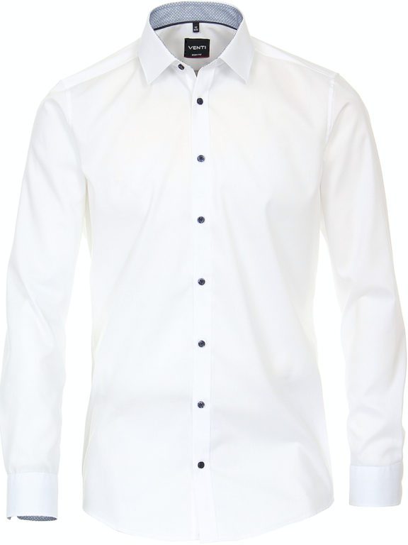 wit overhemd heren strijkvrij slim fit Venti 193295600-000 voorkant