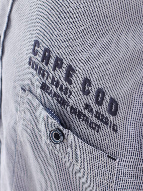 Blauw geblokt overhemd met borstzakje Cape Cod Casa Moda 423812500-100 (9)