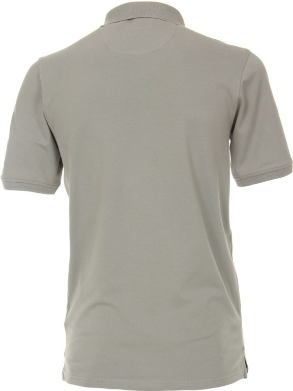 Casa Moda polo shirt effen grijs met logo op de borst 004470-709 achterkant