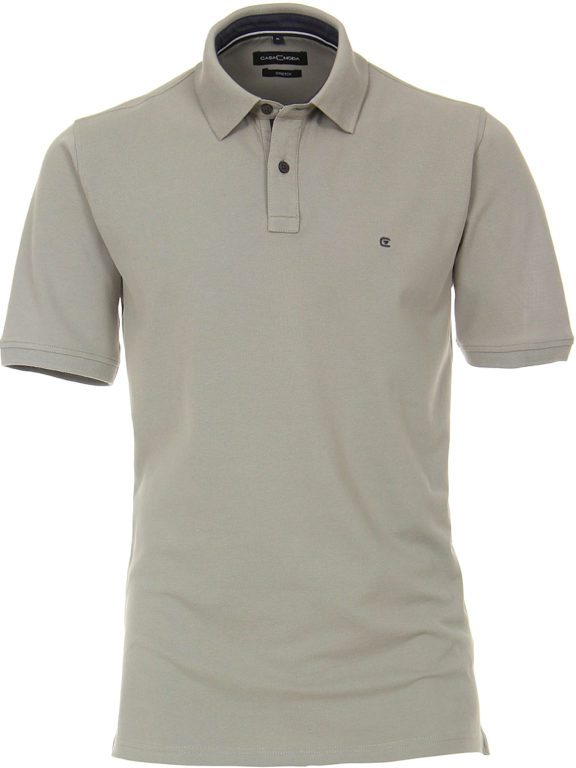 Casa Moda polo shirt effen grijs met logo op de borst 004470-709 voorkant