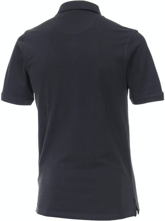 Casa Moda polo shirt effen grijs met logo op de borst 004470-766 achterkant