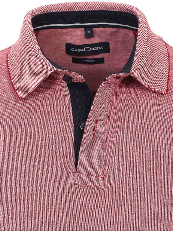 Casa Moda polo shirt effen rood met logo op de borst 004470-438 (1)