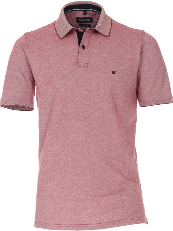 Casa Moda polo shirt effen rood met logo op de borst 004470-438 (3)