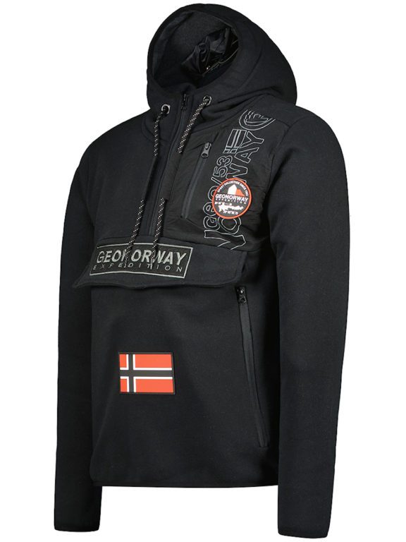 hoodie met rits heren zwart Geographical Norway Feretico (7)