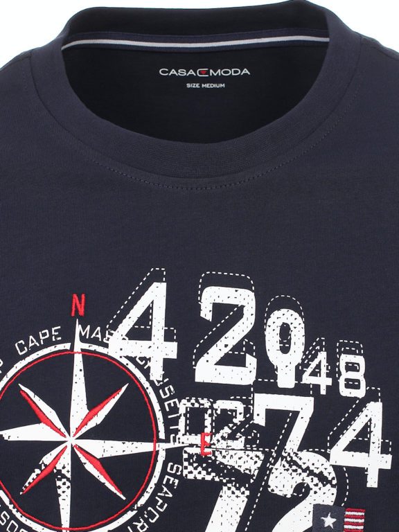 Casa Moda T-shirt Ronde Hals Boston Collectie Blauw 923804200-105 (1)