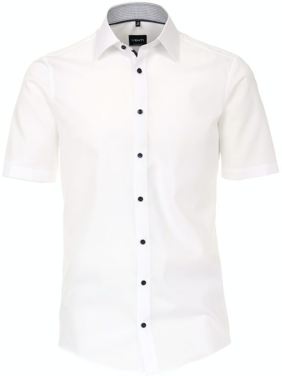 Overhemd korte mouw heren wit kent kraag Venti 603447900_000 (2)