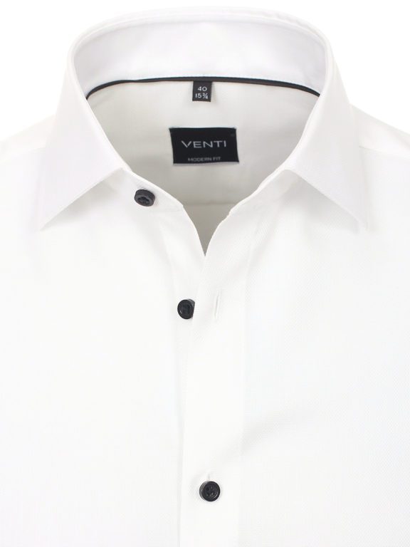 Wit overhemd lange mouw zwarte knopen Venti 193295500_000 (1)