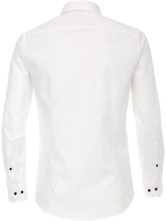 Wit overhemd lange mouw zwarte knopen Venti 193295500_000 (3)