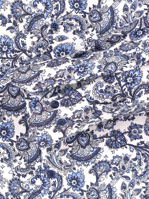 overhemd met bloemenprint heren blauw Venti 103412800_100 (4)